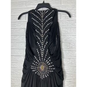 Jovani long black special Occasion dress with jewel design on the back Womens 10